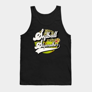 Softball Stepmother Vintage Leopard Softball Family Matching Tank Top